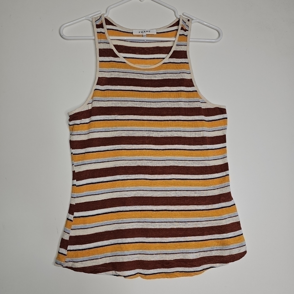 Frame Linen Striped Racerback Tank Size Small - Picture 5 of 11